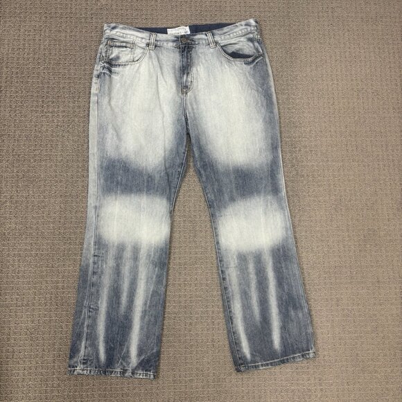 Ecko Unltd Jeans 40X31 Relaxed Fit Straight Leg Mid Rise Distressed Stone Wash - Picture 1 of 16